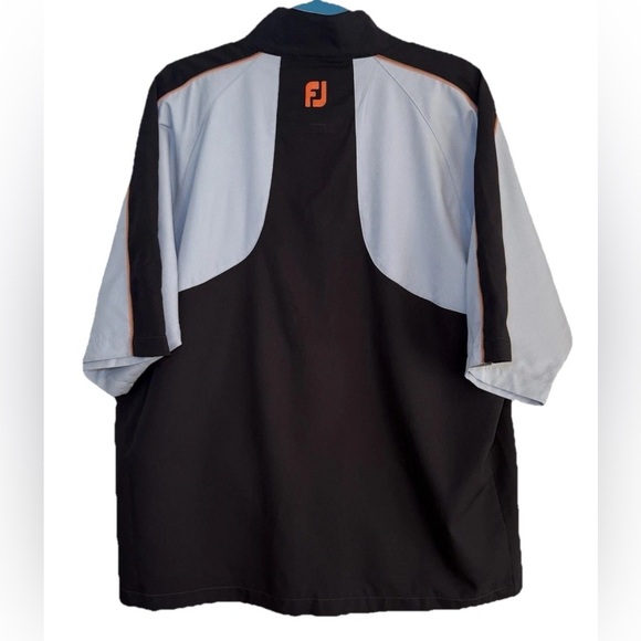 Foot Joy Golf Wind Shirt Jacket Mens L Quarter Zip Pullover Gray Black Poseidon - Picture 5 of 14